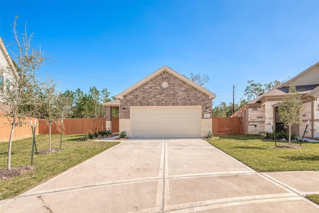 view of front of property with a front lawn