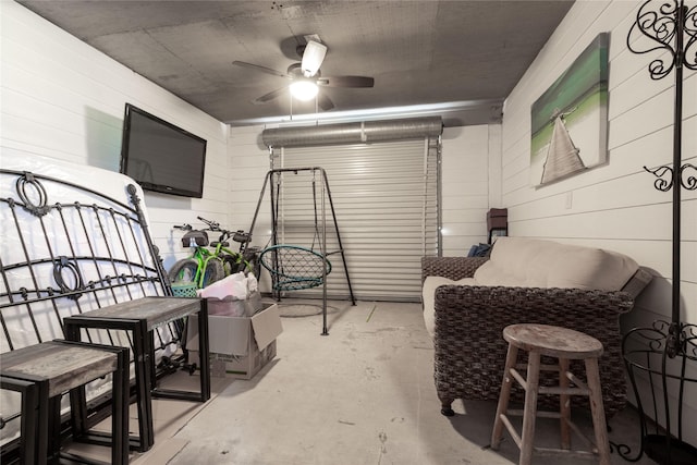 view of patio / terrace featuring ceiling fan