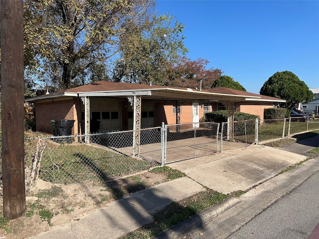 view of single story home