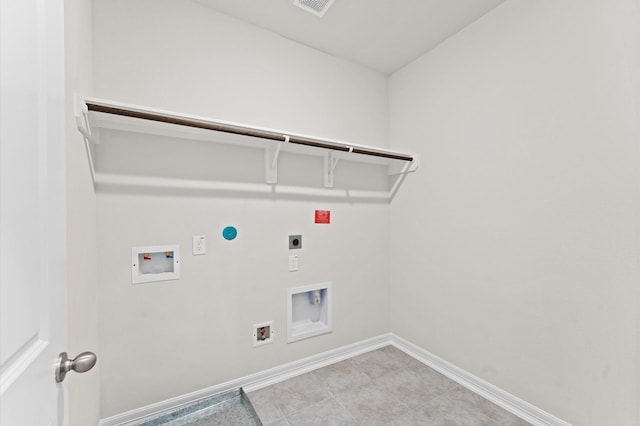 laundry area with washer hookup and hookup for an electric dryer