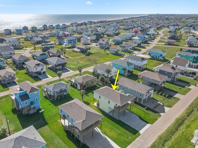 22805 Miramar Dr, Galveston, TX 77554 - aerial view of residential area featuring a nearby body of water