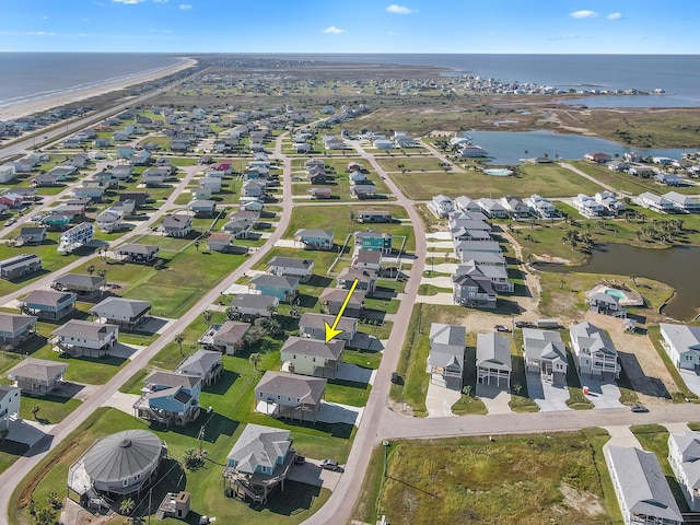22805 Miramar Dr, Galveston, TX 77554 - aerial view of property and surrounding area featuring nearby suburban area and a nearby body of water