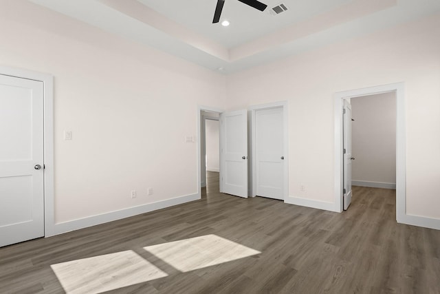 22805 Miramar Dr, Galveston, TX 77554 - unfurnished bedroom featuring wood finished floors, ceiling fan, and recessed lighting