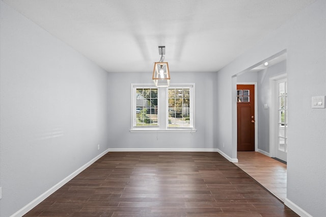 view of unfurnished dining area