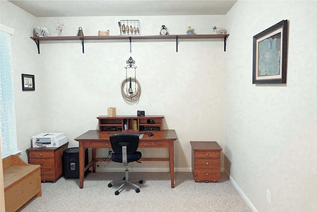 office featuring light colored carpet