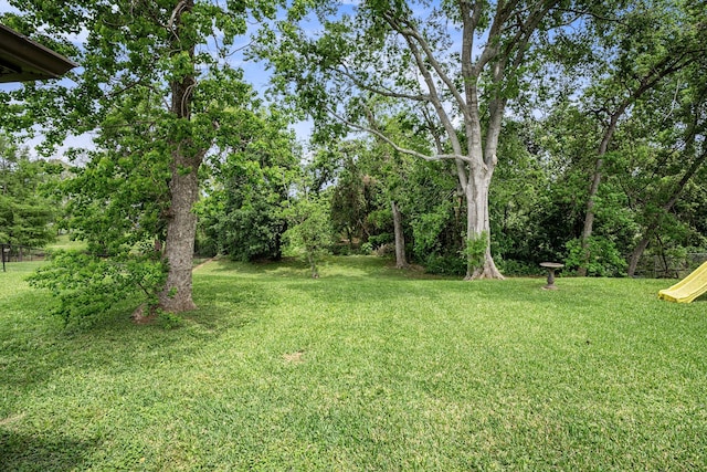 view of yard with a playground