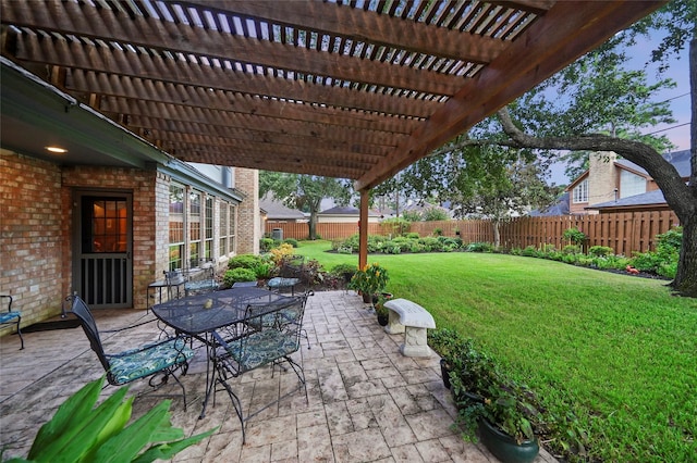 view of patio with a pergola