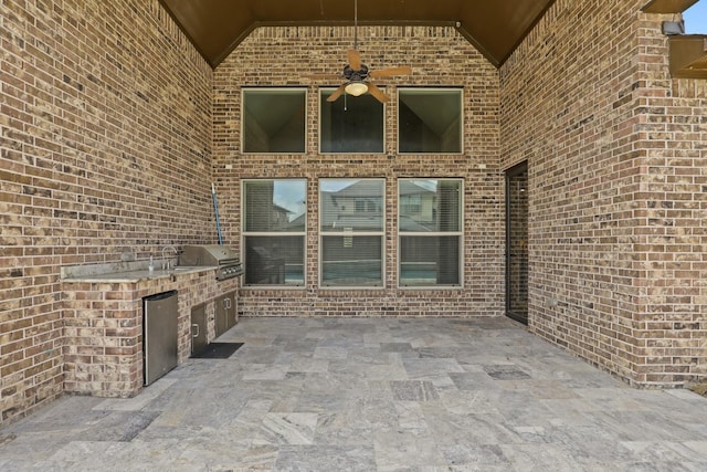 view of patio with area for grilling