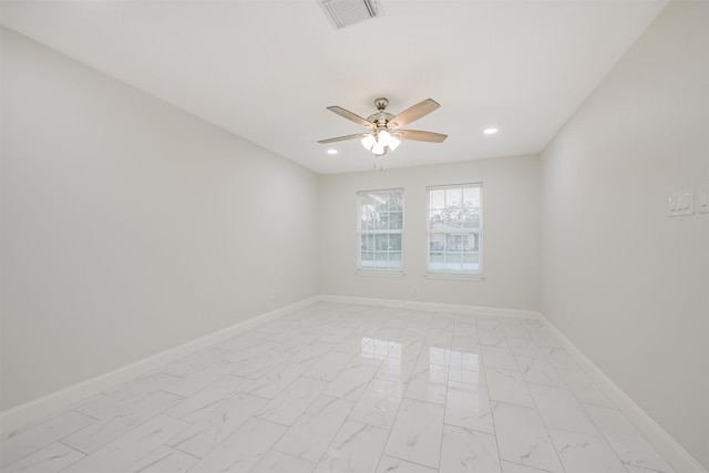 empty room with ceiling fan