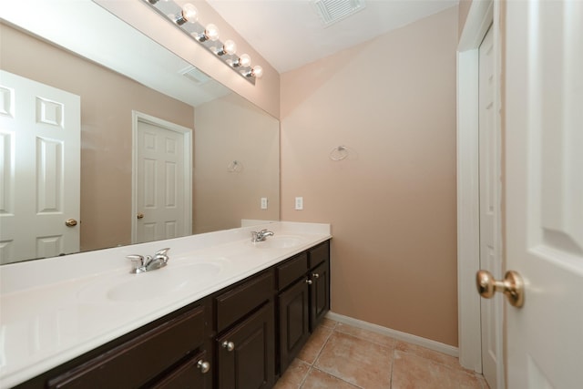 bathroom featuring tile patterned flooring and vanity