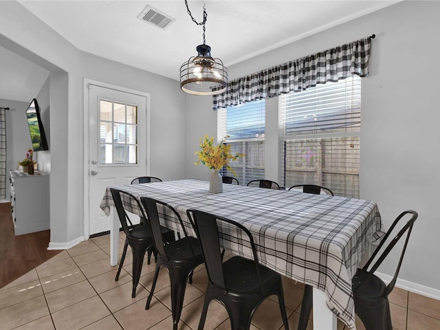 view of tiled dining space