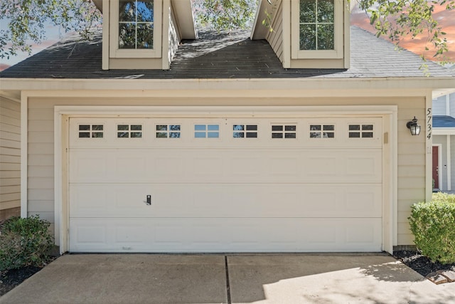 view of garage