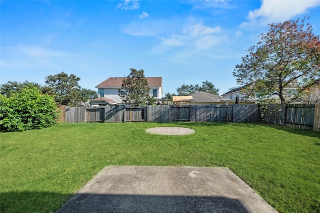 view of yard with a patio area