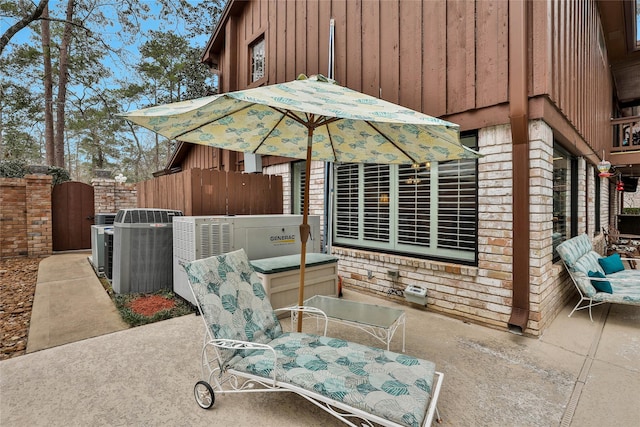 view of patio / terrace featuring central AC