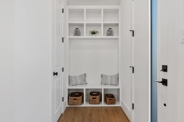 mudroom featuring hardwood / wood-style flooring