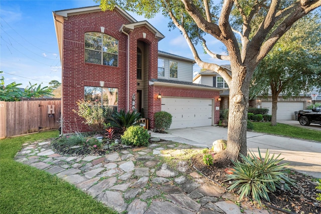 view of front of house with a garage