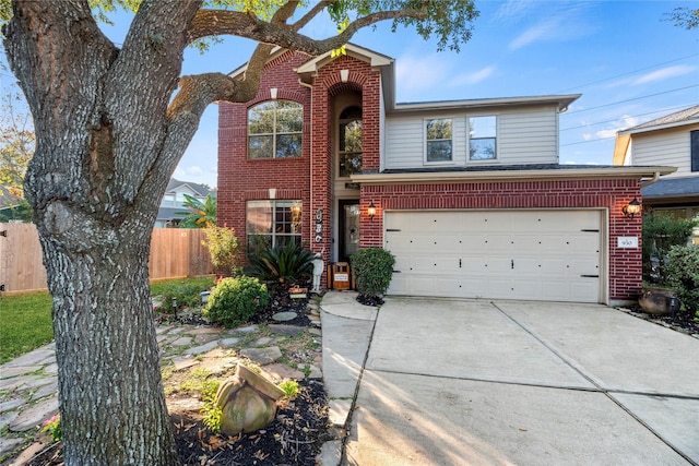 view of property with a garage