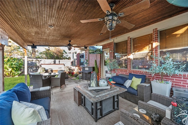 view of patio / terrace with an outdoor hangout area