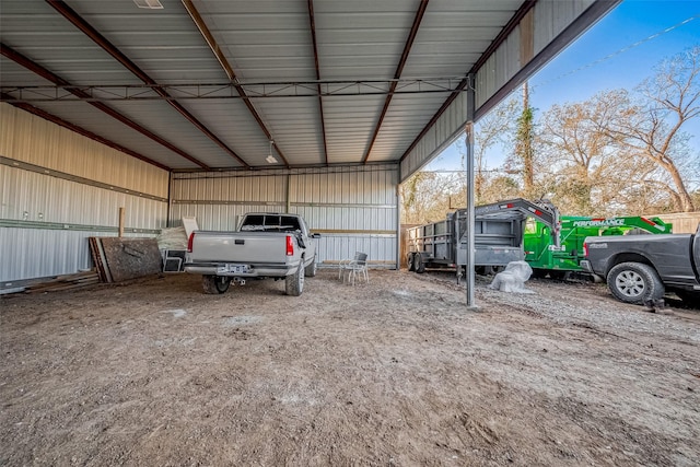 garage with a carport