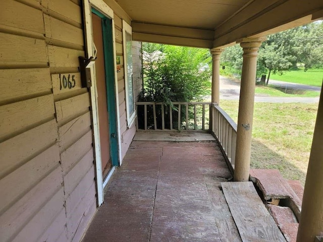 view of patio with a porch