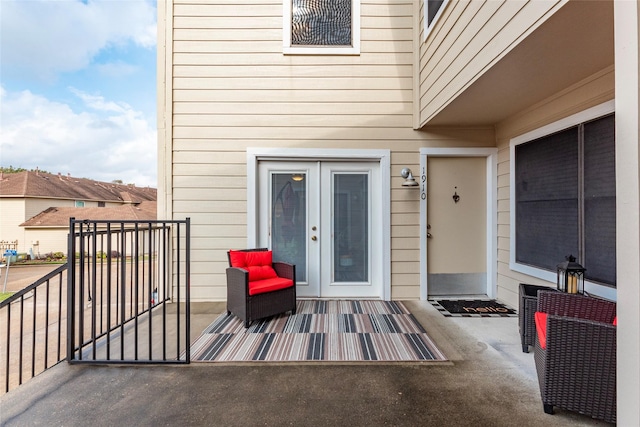 property entrance with a balcony