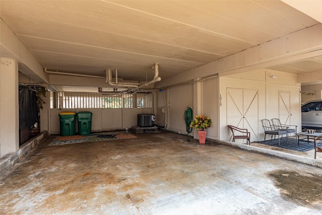 garage with central AC