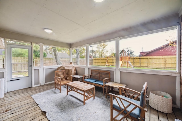 sunroom featuring plenty of natural light