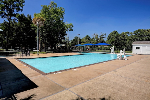 view of pool with a patio area