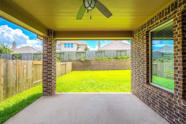 view of patio / terrace with ceiling fan