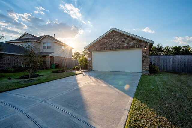 view of home's exterior with a yard