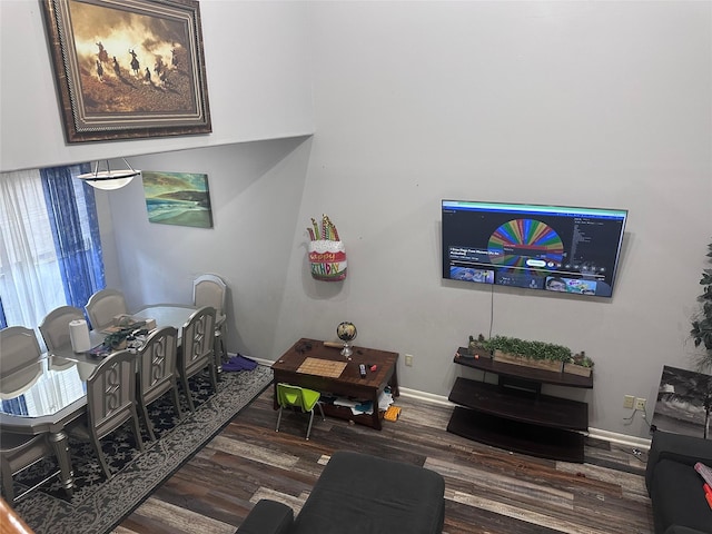 living room featuring wood-type flooring