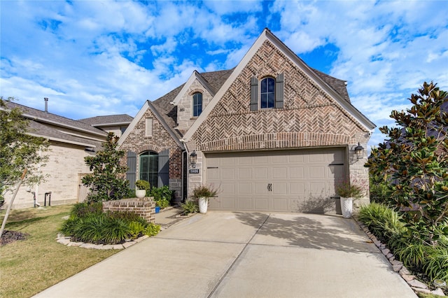 view of front of house with a garage