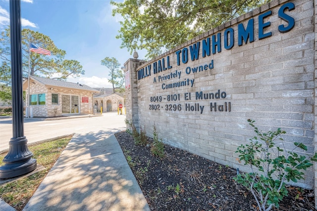 view of community sign