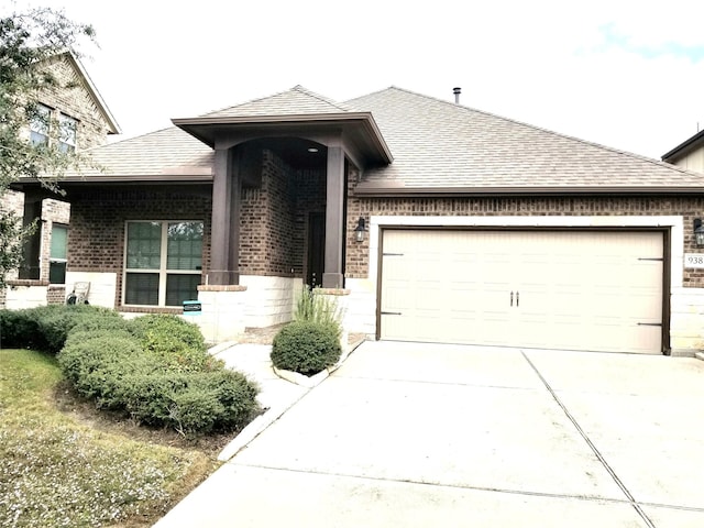 view of front of house with a garage