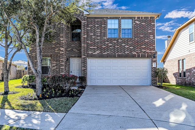 view of property featuring a garage