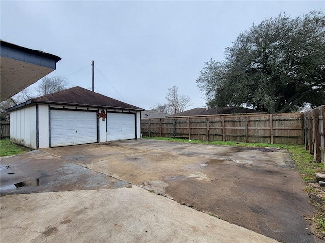 view of garage