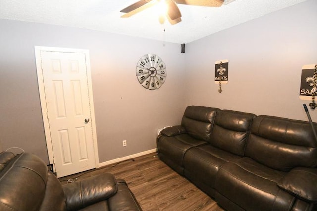 living room with dark hardwood / wood-style floors