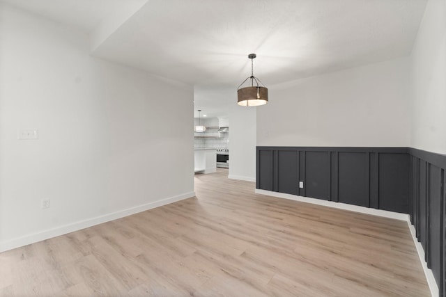 empty room featuring light wood-type flooring