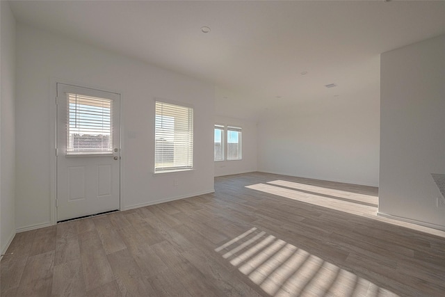 empty room with light hardwood / wood-style flooring and a healthy amount of sunlight