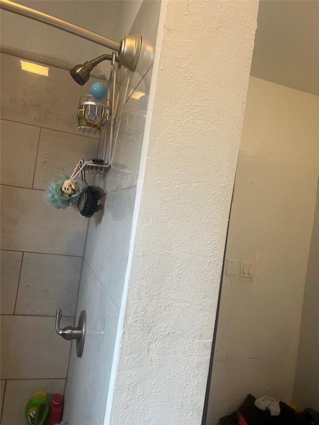 interior details with walk in shower