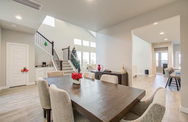 dining area featuring light hardwood / wood-style flooring