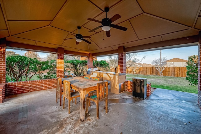 view of patio / terrace with ceiling fan