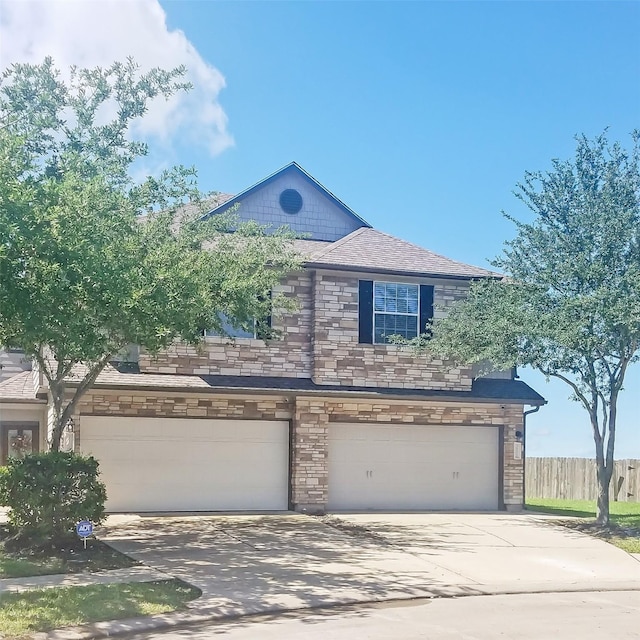 view of front of house with a garage