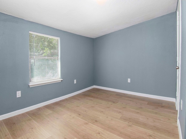 spare room featuring light wood-type flooring