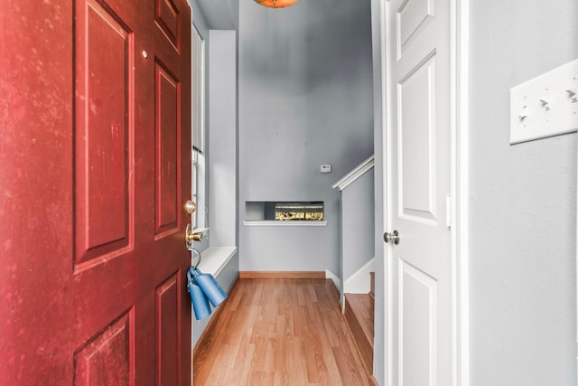 entrance foyer with light hardwood / wood-style flooring