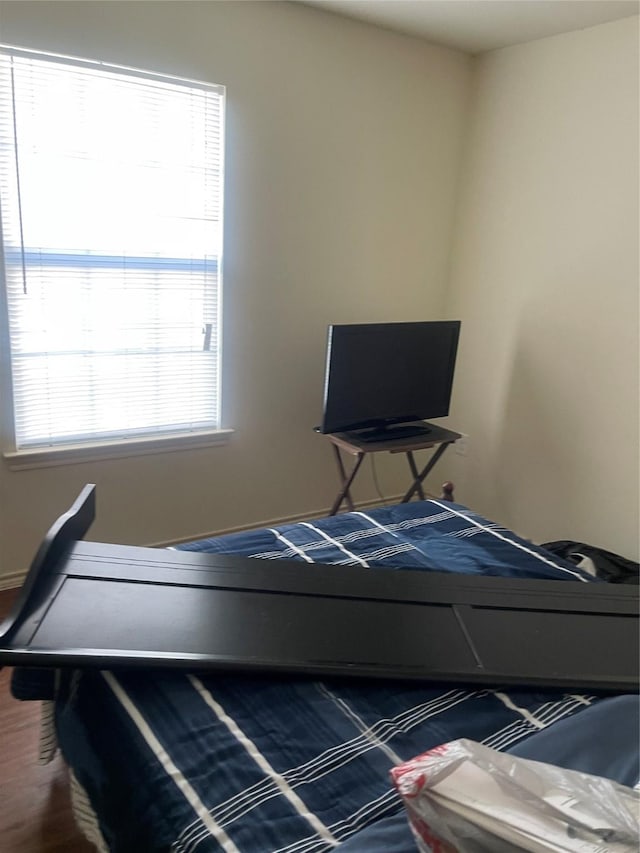 bedroom featuring hardwood / wood-style floors