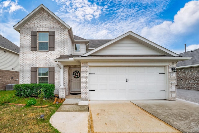 view of front of house with a garage