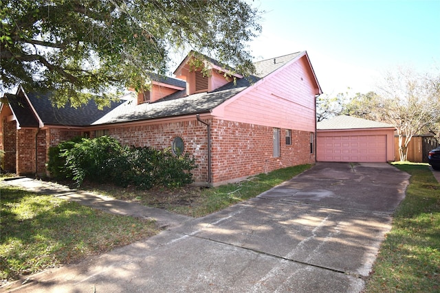 view of home's exterior featuring a garage