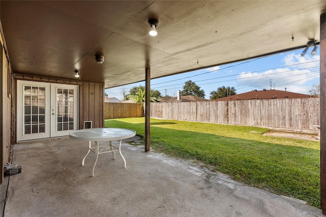 view of patio featuring french doors