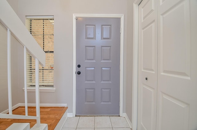 view of tiled entrance foyer